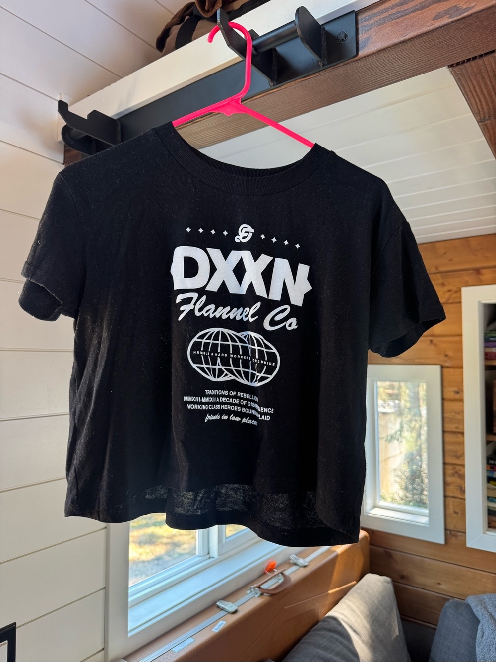 DIXXON Black Graphic Crop Tee